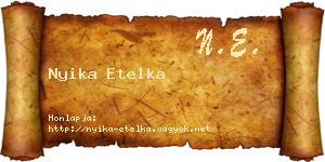 Nyika Etelka névjegykártya
